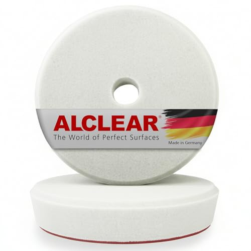 ALCLEAR Set de 2 Discos pulidor Suave para máquinas RUPES,para un Sistema de Disco Ø 95/80 x 25 mm, Blanco