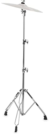XDrum Beckenständer Semi - Cymbal Stand höhenverstellbar von 70-140 cm - Praktisches Memory Lock System - Doppelstrebig und stabil - Silber