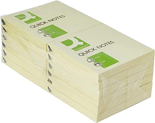 Q-Connect KF10502 Lappar, Gul, 75x75mm, 12 x 100 Blad