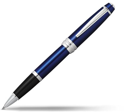 Cross Bailey Rollerball Selectip Pen (Schreibfarbe schwarz, Strichstärke M, in Premium Geschenkbox) Blau-Lack chromplattiert, 1 Stück (1er Pack)
