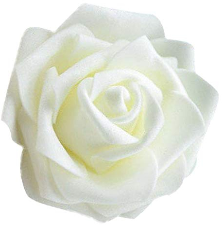 50x Schaumköpfe Blumenköpfe Kunstblumen Brautstrauß Haus Dekor Rosen - Creme
