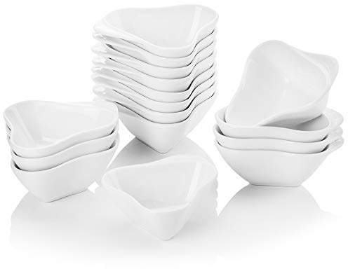 MALACASA Ramekin.dish Cuencos Mini para servicio Aperitivo, Juego de Tazones de Postre Porcelana 12 piezas