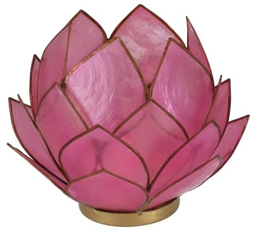 GURU SHOP Lotus Teelicht Muschel 14x10 cm - Rosa