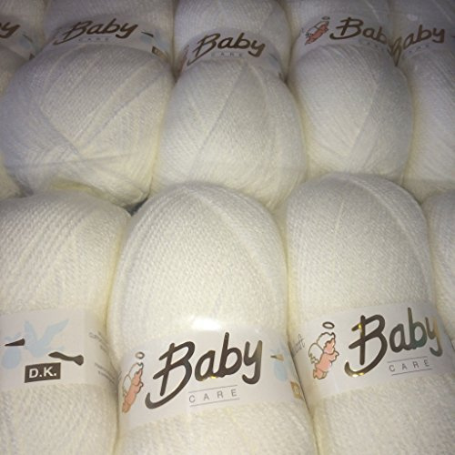 5 x 100g Wool Craft Baby care DK Yarn Knitting Pattern White
