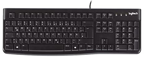 Logitech K120 Clavier Filaire pour Windows, Clavier Allemand QWERTZ - Noir