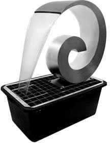 Primrose 66cm Stainless Steel Cascading Ammonite Cascading Blade Water Fountain Outdoor Feature with Large Plastic Reservoir