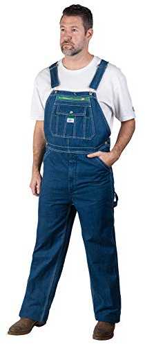 Liberty Herren Denim-latzoverall Overalls, Stonewashed, 48W / 32L
