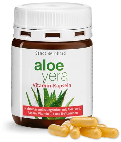 Sanct Bernhard Aloe Vera Vitamin-Kapseln mit Vitamin C, Vitamin E & Vitamin B Komplex, 100 Kapseln