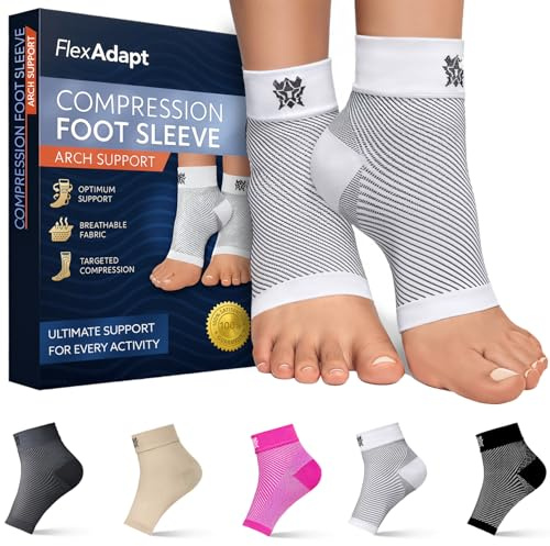 Bitly Fußbandage Unisex - Elastische Sprunggelenkbandage zur Unterstützung von Knöchel, Mittelfuß & Ferse - Für Sport & Reha - 1 Paar (Weiß, Small)
