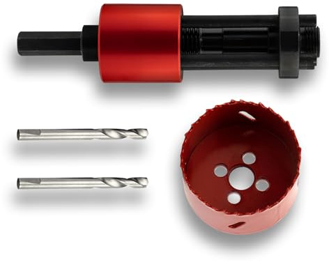 Lochmichel - Aufnahme für Lochsägen | Set inkl. 68mm Lochsäge und Zentrierbohrer | Einfaches Entfernen des Bohrkerns | Ideal für Hohlwanddosen