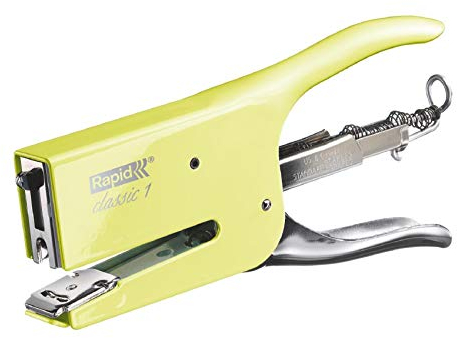 Rapid Heftzange K1, Retro, klassisch, 26, 26, 6 und 8 Heftklammern, Mellow Yellow