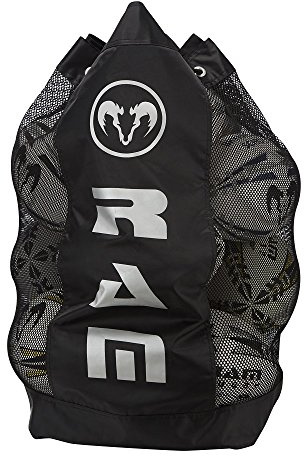 Ram Rugby Backpack Breathable Ball Bag - Black - Holds 14 Rugby Balls – Adjustable Shoulder Straps – Padded Back Support