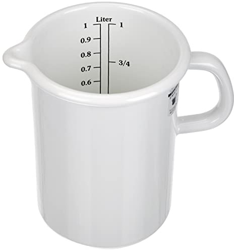 Riess, 0338-033, Küchenmaß Ø 10cm, WEISS, Weiß, Emaille, Vol. (rec.): 1,0 Liter, Made in Österreich, LBH: 16,3x11,5x14,9cm, 0,436kg, Deckel, Induktionskocher kompatibel, Gasherd geeignet