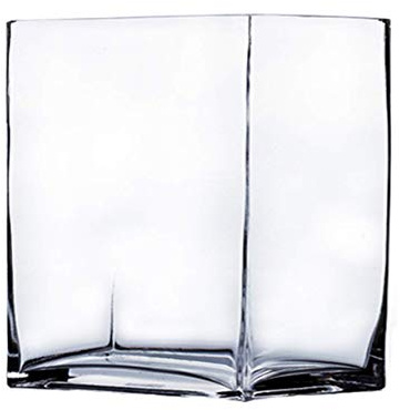WGV Glass Rectangle Block Vase, Width x Length 3 x 4, Height 5,Clear Floral Planter Container Votive Candle Holder Wedding Party Event, Home Office Decor 1 Piece