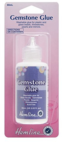 Hemline H806 H806 Edelsteinkleber, waschbar, Strasssteine, Perlen, Spiegel, 60 ml
