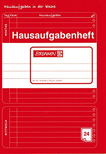 Hausaufgabenheft BRUNNEN 24 Blatt / DinA5 - 70g (rot)