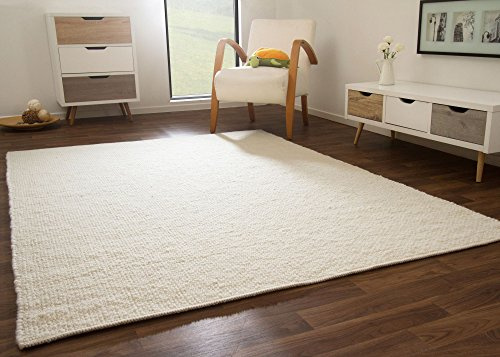 Steffensmeier Birgsau Handwebteppich - aus nachhaltiger, Deutscher Produktion - weiß, Größe: 250x350 cm