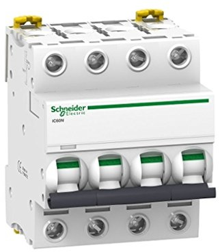 Schneider Electric A9F79163 Interruptor Automático Magnetotérmico iC60N, 1P, 63 A, curva C, Blanco