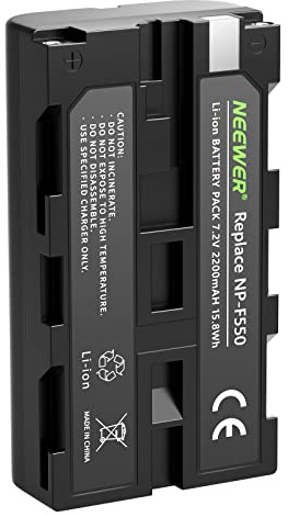 NEEWER 2200mAh Wiederaufladbarer Lithium-Ionen Akku Ersatz für Sony NP-F550/570 Kompatibel mit Field Monitor, NEEWER CN-160 CN-126 CN-216 LED Licht und Anderen