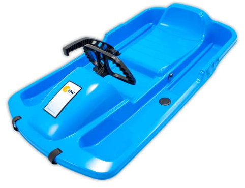KHW | Lenkschlitten Snow Fox | Iceblue | TÜV-geprüft | Made in Germany | ausgefeiltes Lenksystem & griffsicheres Lenkrad | kälte- und lichtbeständiger Kunststoff | der Hingucker auf jeder Piste