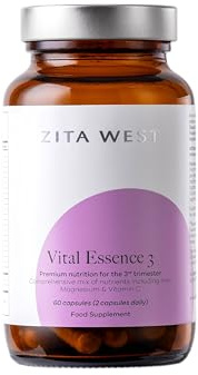 Zita West Vital Essence 3 - Premium Third Trimester Pregnancy Vitamins, Essential Nutrients for Foetal Growth & Maternal Energy - 60 Capsules