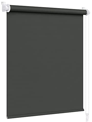 Victoria M. Klemmfix Verdunkelungsrollo ohne Bohren Rollo Seitenzugrollo Verdunkelung für Fenster und Türen, 100 x 150 cm, Schwarz