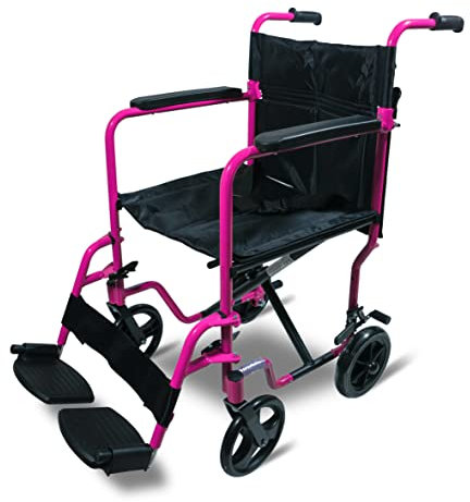Aidapt Folding Lightweight Attendant Propelled Aluminium Wheelchair with Brakes, Lap Strap, Removable Foot Rests. Ideal for Every Day Use Indoors and Outside