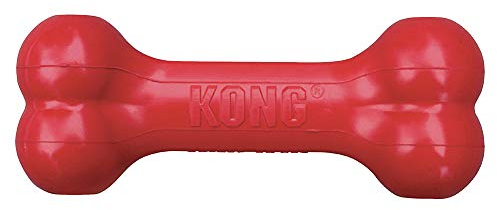 KONG Goodie Bone - Klassischer Hundeknochen aus Naturkautschuk - Leckerlispender - Für Mittelgroße Hunde - Rot