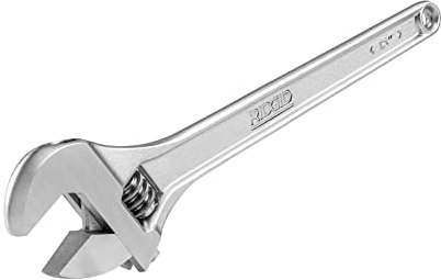 RIDGID 86922 765 Adjustable Wrench, 15-inch Adjustable Wrench for Metric and SAE, Small, Silver