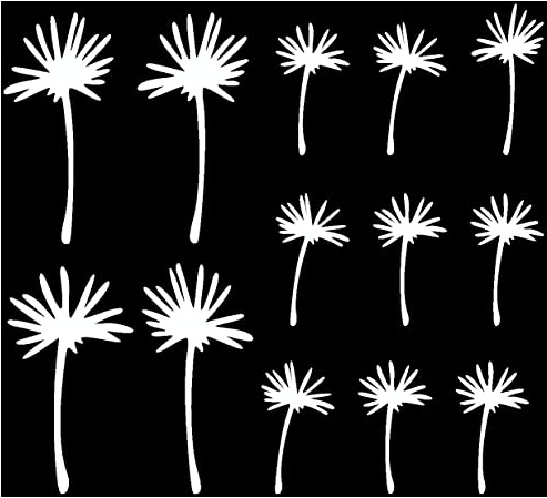 Samunshi® Pusteblume Schirmchen Wandtattoo 4 mal 11cm + 9 mal 7cm weiß
