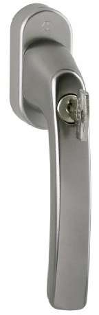 HOPPE Fenstergriff duraplus Luxembourg in Aluminium stahl /abschliessbar/ (Secu100® + Secustik®)