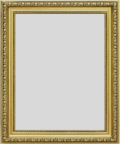 Frame Company Brompton Gold 18x14 Photo Frame with Real Glass | Fits 18 x 14 photo, Frame size 18 x 14, Overall approx 20.6x16.6, Real Glass Front