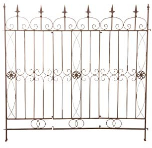 CLP Gartenzaun Mangold I Rankzaun Aus Eisen I Steckzaun-Element Ohne Betonieren, Farbe:antik braun