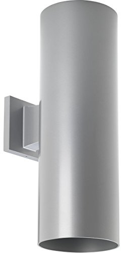 Progress Lighting 6-Inch Cylinder Outdoor Wall Sconce, 2-Light Modern Wall Mount Up and Down Lights, Interior and Exterior Lighting for Home or Porch, Aluminum Construction, Metallic Gray (P5642-82)