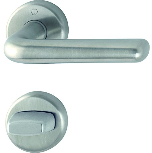 HOPPE 3075227 Drückergarnitur Helsingborg mit Rosetten WC, Edelstahl matt