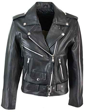 Infinity Brando Still - Giacca da moto in pelle bovina, 100% vera pelle, colore: Nero