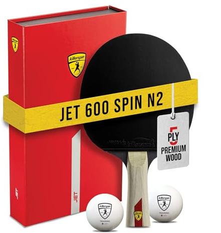 Killerspin JET600 Spin N1 Ping Pong klubba, röd, en storlek