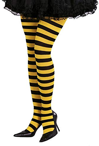 FIESTAS GUIRCA Negro Amarillo Amarillo y Negro Rayas Calcetines Medias Disfraz Abeja