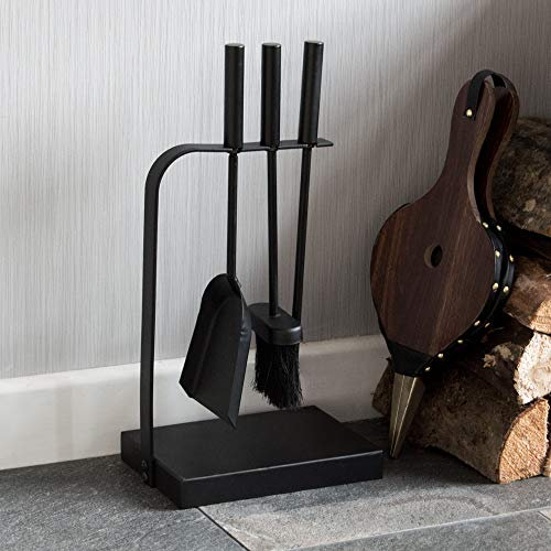 Fire Vida Aston Fire Companion Set, Metal, Black, 4-Piece