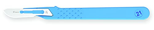 Gima - Sterile Skalpelle aus rostfreiem Edelstahl, Handgriff aus ABS, zum Einmalgebrauch, Standard, Nr. 21, 10 einzeln verpackte Skalpelle.