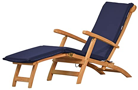 Kai Wiechmann Deckchair Auflage Liegestuhl Polster blau Marineblau Navy waschbar Premium