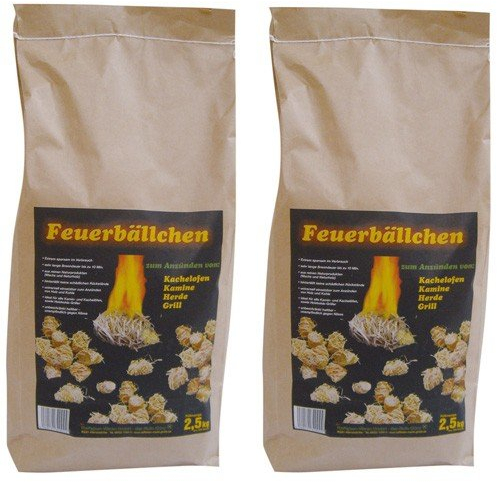 Feuerbällchen RaiffeisenWaren Kaminanzünder, Feueranzünder, (Anzünder ökologisch, aus Naturprodukten - Wachs, Naturholz; Nässe unempfindlich; Brenndauer ca. 10 min) 5 kg