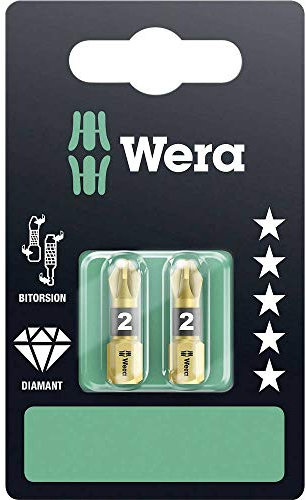 Wera Insert Bit - Carded Pack of 2 Pozidriv Tip Pz 2 25mm