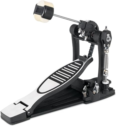 XDrum Pro Single Fußmaschine, Doppelkettenzug, 4 Side Beater, Grundplatte | Fußstopper, Vielseitig justierbar, Rutschsicher, Schlägelwinkel frei einstellbar, 1 x Stimmschlüssel, 1 x Sechskantschlüssel
