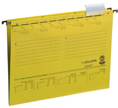 Atlanta Serie E ORIGINAL, Hängemappe A4, Jalema 2655024400, Hängetasche für Akten, Hängeregister, 25er Packung, gelb