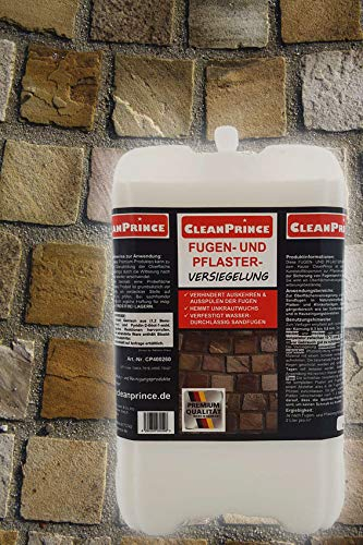 CleanPrince Fugenfestiger Sandfugen Fugen- und Pflasterversiegelung 10 Liter | feinen Splitt versiegeln Fugenversiegelung Fugen-Festiger Verfestiger Versiegler Versiegelung Fugenversiegelung
