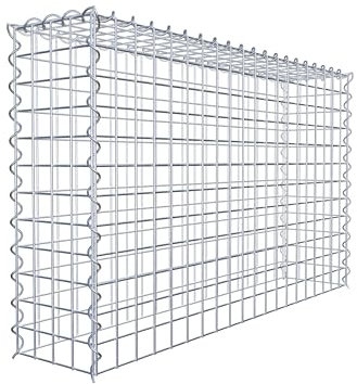 GABIONA Cesta para piedra (rectangular, malla de 5 x 5 cm, profundidad de 20 cm, cesta de cultivo tipo 3, cierre de espiral, galvanizada (100 x 60 x 20 cm)