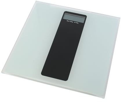 axentia 291221 Personenwaage digital mit LCD-Display - Körperwaage bis 150 kg Gewicht, Glas, Weiß, 30 x 30 x 1.7 cm, 1 Einheiten