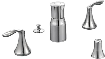 Moen T5220 Eva Two-Handle Bidet Faucet, Valve Required, Chrome