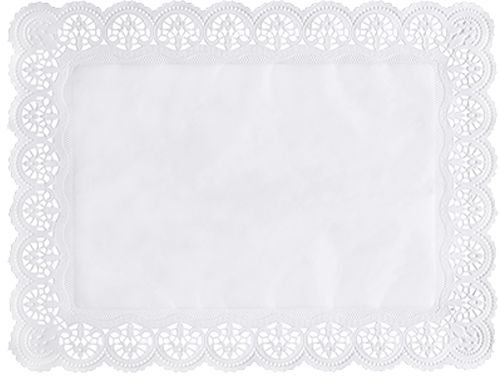 100 Spitzenpapiere eckig 40 cm x 30 cm weiss